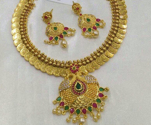 One Gram Gold Multi stone Necklace Set