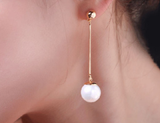 Long Dangle Pearl Earrings