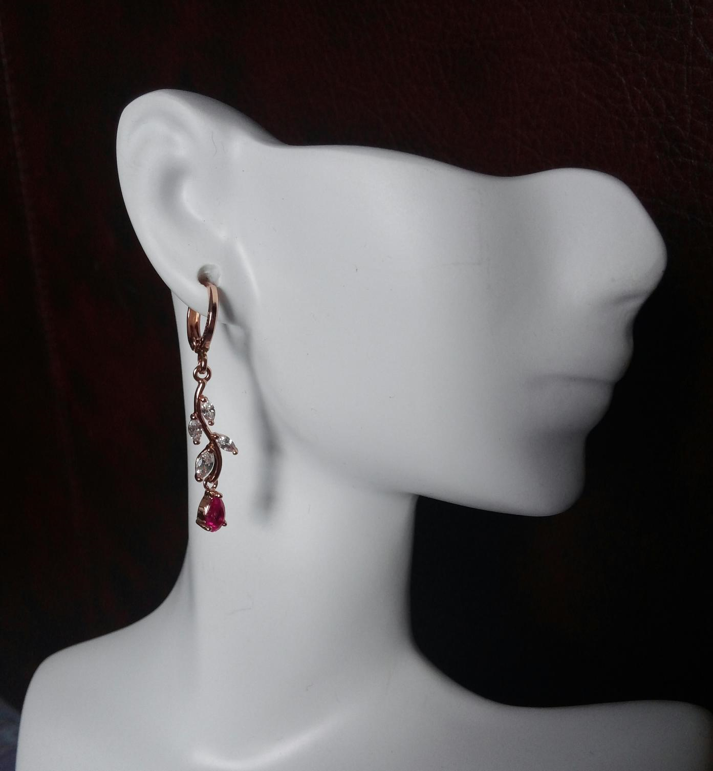 Ruby drop earrings