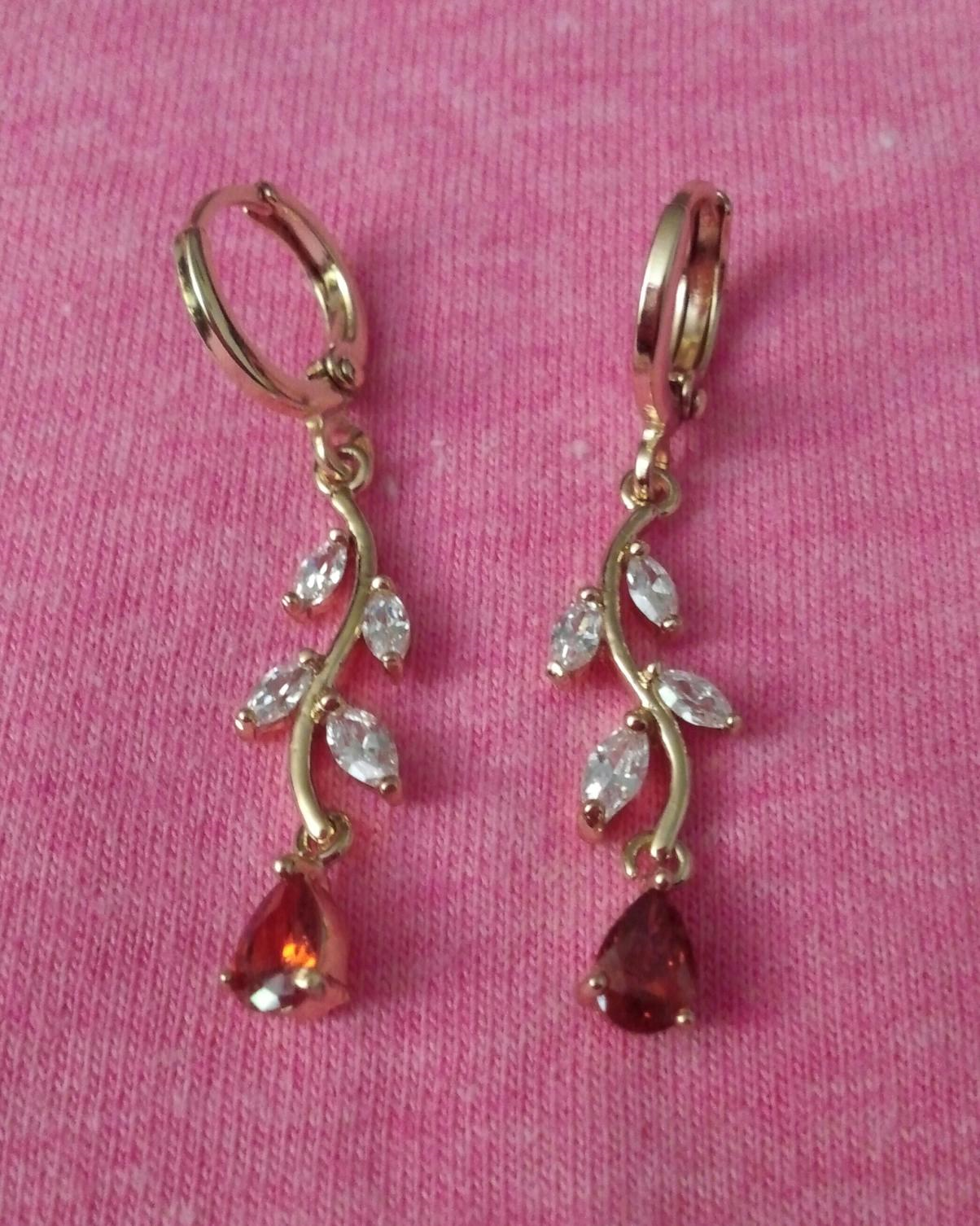 Red drop earrings