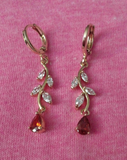 Red drop earrings