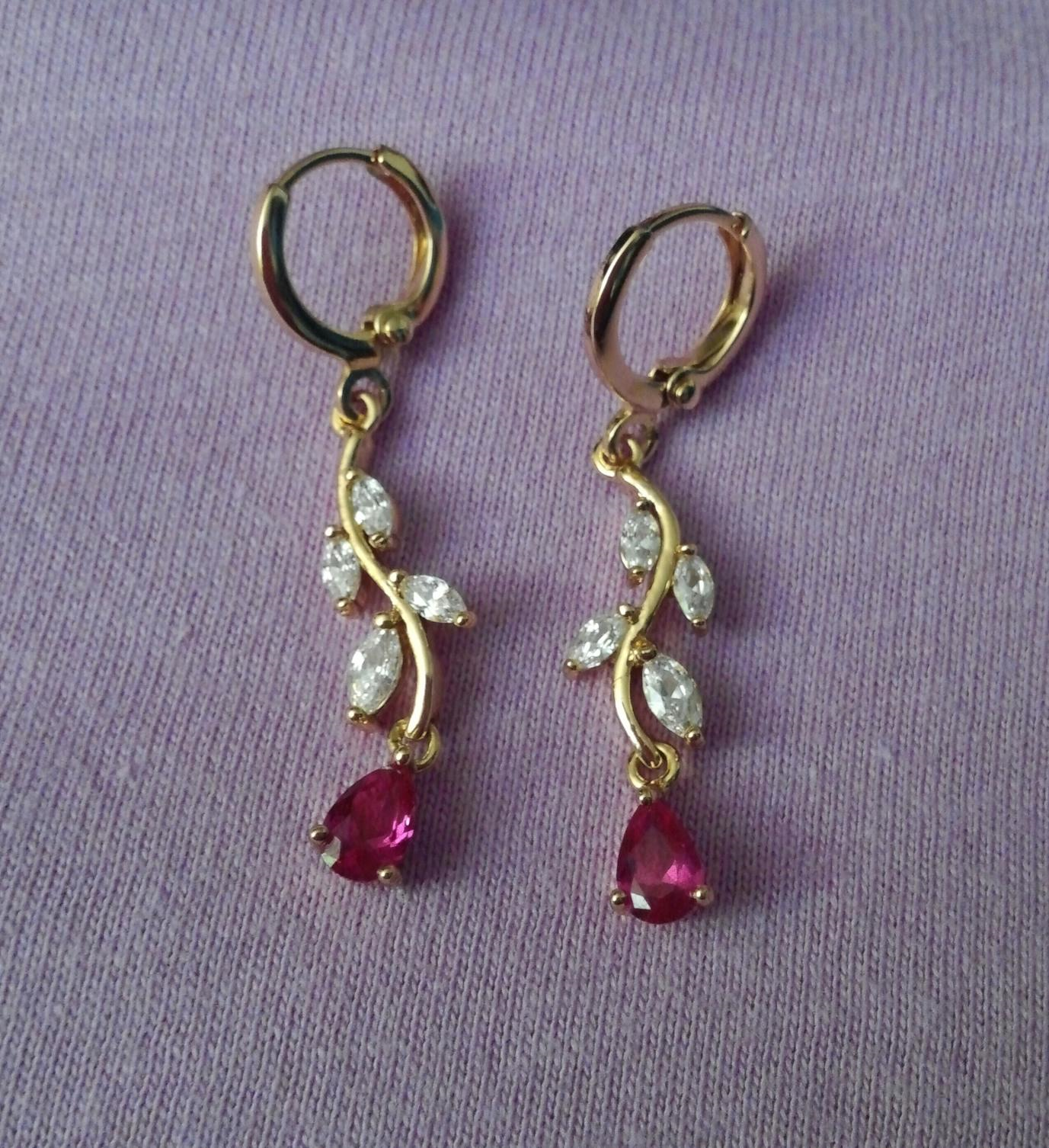 Ruby drop earrings