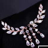 CZ Leaves Ear stud earrings